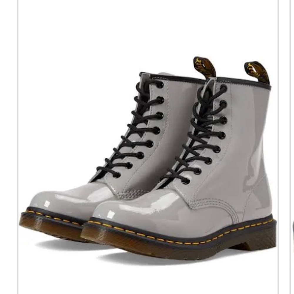 Dr. Martens size 9 gray patent boots